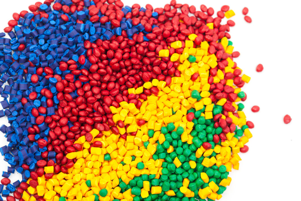 Close-up of plastic additives that enhance wear resistance for improved durability.