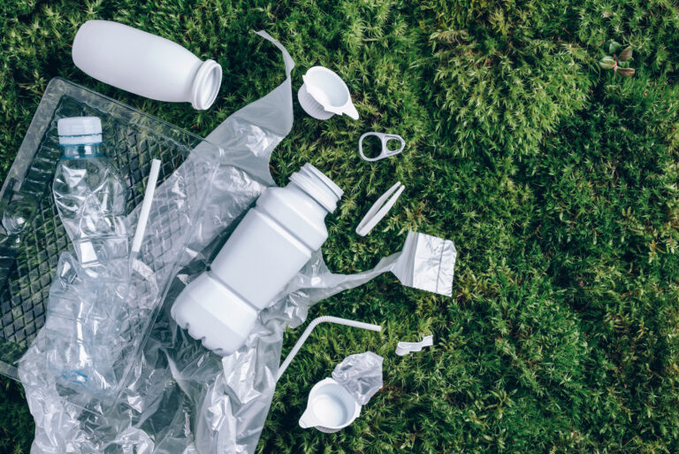 Food containers made from biodegradable plastics.